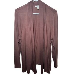 Dressbarn Women’s Open Front Cardigan Sweater Size 18/20 Brown Lightweight
